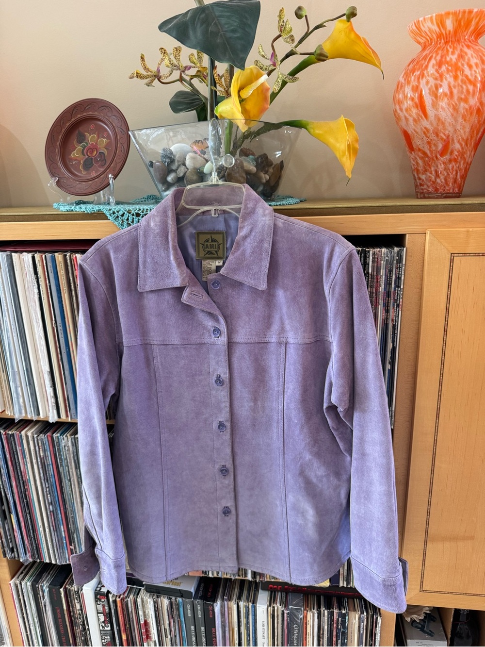 PRICE DROP:: AMI, Medium, Lavender BUTTER-SOFT Suede Button-Front Jacket